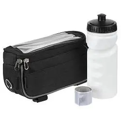 Набор велосипедиста Downhill, бутылка: диаметр 6,7 см, высота 19,1 см; браслет: 30х3 см; сумка: 20х9,5х8,5 см