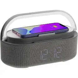 Колонка с часами и беспроводной зарядкой Veske, 22,5x11,5x8,4 см; упаковка: 29,7x14,5x9 см