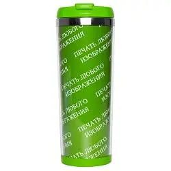 Термокружка TITUL под полиграфическую вставку 420мл. С розовой крышкой 6022.10