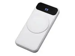 Магнитный беспроводной внешний аккумулятор со встроенными кабелями Мэни, 10000 мАч