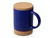 Кружка 450 мл с пробковым дном с крышкой Корк & Бон, глубокий синий