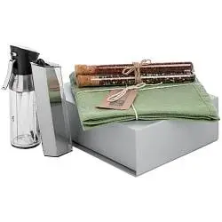 Набор Seasoning, мельница: диаметр 5,2 см, высота 22 см; дозатор: диаметр 5,9 см, высота 20,4 см; набор специй: 22х4,5х4,5 см; набор полотенец: 45х60 см; коробка: 21х24,5х8,8 см