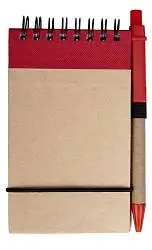 Блокнот на кольцах Eco Note с ручкой, 7,6x13,4x1,1 см; диаметр пружины 1,3 см
