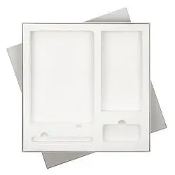 Подарочная коробка с ложементом для ежедневника, ручки и аккумулятора, синяя (под съемные ложементы)