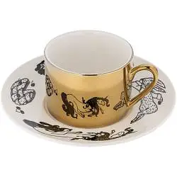 Чайная пара «Время чудес», блюдце: диаметр 16,8 см; чашка: диаметр 8,5 см, высота 6,2 см; упаковка: 17,5x17,5x8,5 см