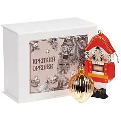 Набор «Крепкий орешек», коробка: 16х12,5х7,9 см; игрушка: 12х5,8х1,5 см; орешек: 4,5х5х7,5 см