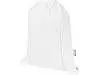 Oregon Blend сумка на шнурке из переработанного материала сертифицированного согласно GRS, плотностью 140 г/м², объемом 5 л - Белый