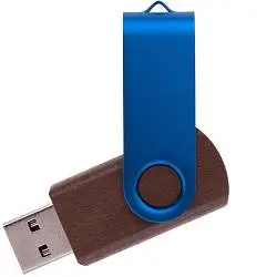 Флешка TWIST WOOD COLOR Темное дерево с салатовым 4014.32.15.64ГБ