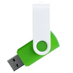 Флешка TWIST WHITE COLOR Белая с салатовым 4015.15.64ГБ