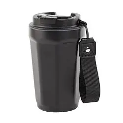 Термостакан "Legend" 390 мл с индикацией температуры, покрытие пудра, черный #