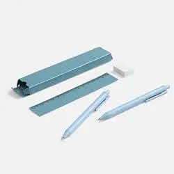 Набор Wheat Hit, ручка 14х1 см, карандаш 14,1х1 см, линейка 15,5х3 см, упаковка 16,3х3,2х1,3 см