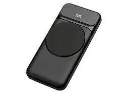 Магнитный беспроводной внешний аккумулятор со встроенными кабелями Мэни, 10000 мАч