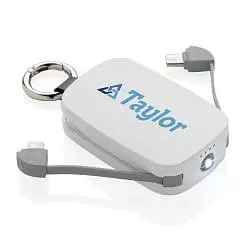 Внешний аккумулятор-брелок со встроенными кабелями