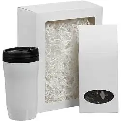 Набор Taiga, термостакан: 14,4x7,5x7,4 см; чай: 8х4,5х18 см; коробка: 21,3х16,5х7,8 см