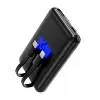 Внешний аккумулятор Eron с подсветкой гравировки, 5000 mAh, чёрный/синий