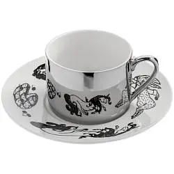 Чайная пара «Время чудес», блюдце: диаметр 16,8 см; чашка: диаметр 8,5 см, высота 6,2 см; упаковка: 17,5x17,5x8,5 см