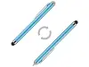 Ручка шариковая Nilsia со стилусом, голубой, черные черный чернила