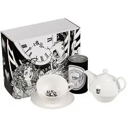 Набор «Необычайное чаепитие» с пустым тубусом, 25,3х21,2х11,4 см, тубус: диаметр 6,8 см, высота 12 см; чайник: 16,2х12х11 см