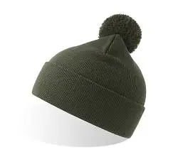 Шапка вязаная  двойная Wind-S с помпоном