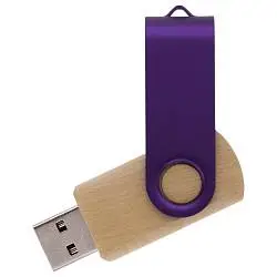 Флешка TWIST WOOD COLOR Темное дерево с салатовым 4014.32.15.64ГБ