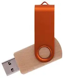 Флешка TWIST WOOD COLOR Темное дерево с салатовым 4014.32.15.64ГБ